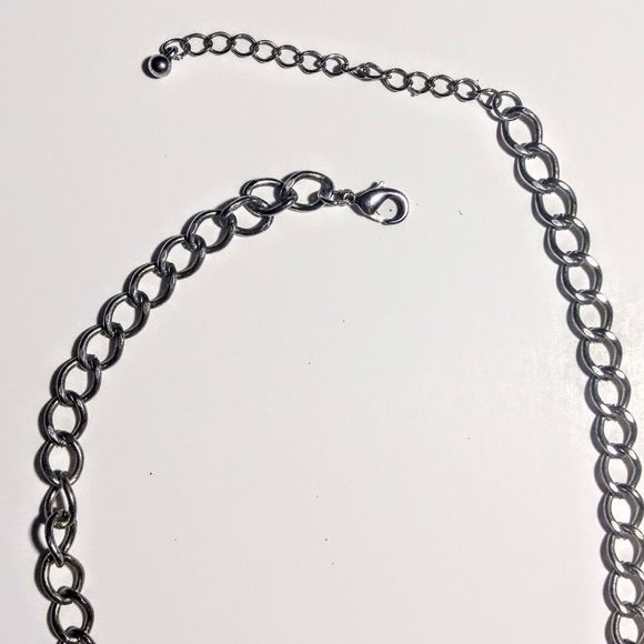 Silver & Goldtone Flowered Statement Necklace - Picture 4 of 6